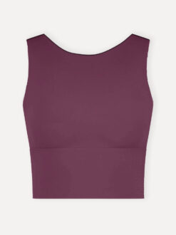 Crop top | Dames | Donker bordeaux | Viscose