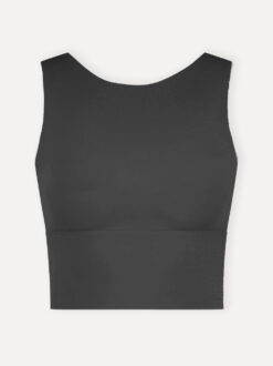 Crop top | Dames | Zwart | Viscose