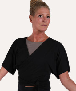 Alternative view of Overslag vest | Kimono-style | Zwart | Viscose