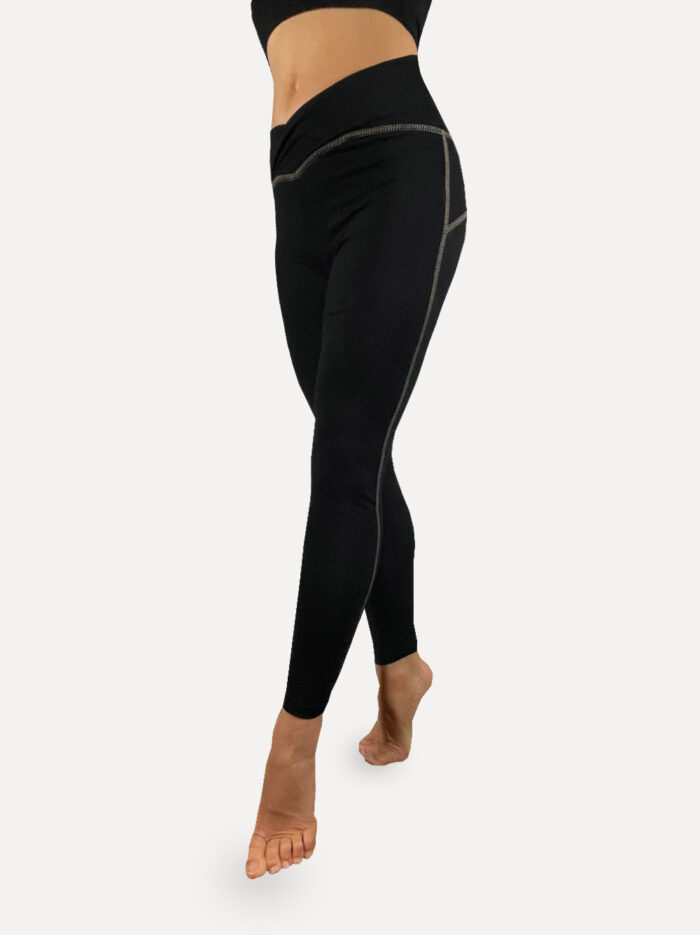 sport legging viscose zwart-taupe