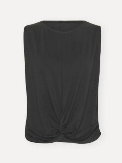 Top met knoop | Dames | Zwart | Viscose
