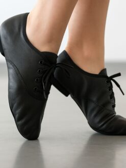 Leren jazzschoenen zwart leer oxford