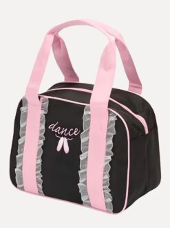 Zwarte Ballettas | Geborduurde applicatie | Dans tas