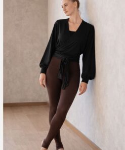 ballet- en yogavestje voor dames in zwart van bamboe sfeerimpressie