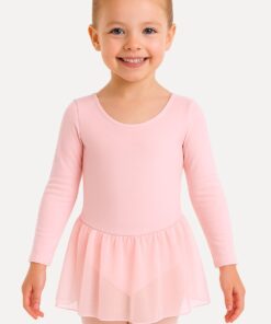 balletpak lange mouw rokje roze elsa voorkant