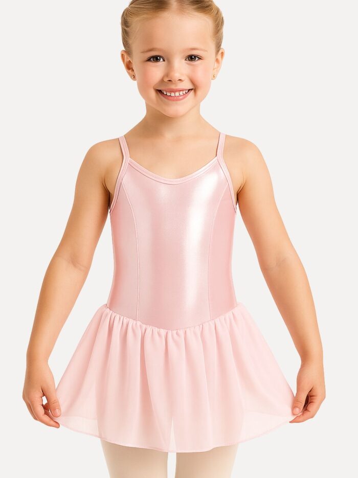 balletpakje kind roze met rokje cinderella voorkant