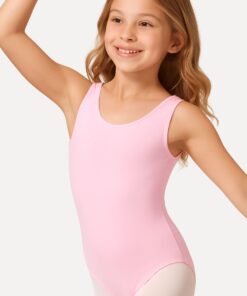 balletpakje roze meisje zonder rokje rondo voorkant Dancer Dancewear