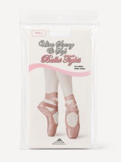 balletpanty met voet in wit in verpakking