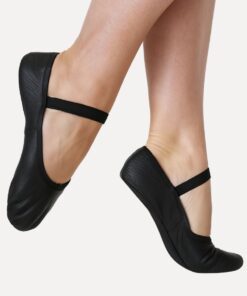 balletschoenen leer zwart zijkant