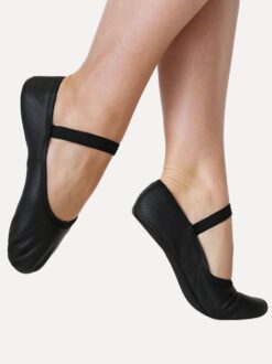 balletschoenen leer zwart zijkant