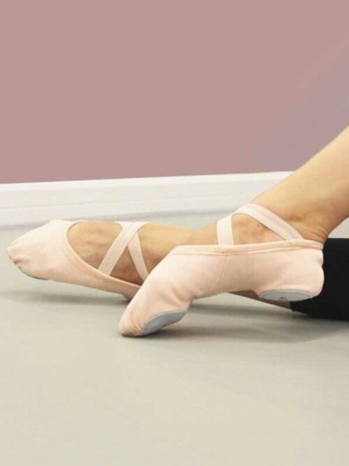 roze splitzool balletschoenen - ballet shoes pink - canvas