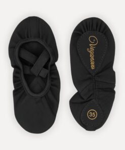 balletschoenen zwart canvas splitzool veganova flatlay