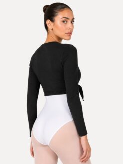 balletvestje dames zwart florence op model achterzijde