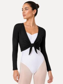 balletvestje dames zwart florence op model voorzijde
