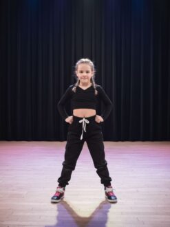 balletvestje in tactel kind in streetdance pose pullover zwart