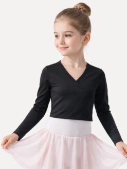 balletvestje in tactel kind met 7_8 mouwen pullover zwart