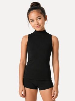 danstop kinderen zwart roxy op model voorkant