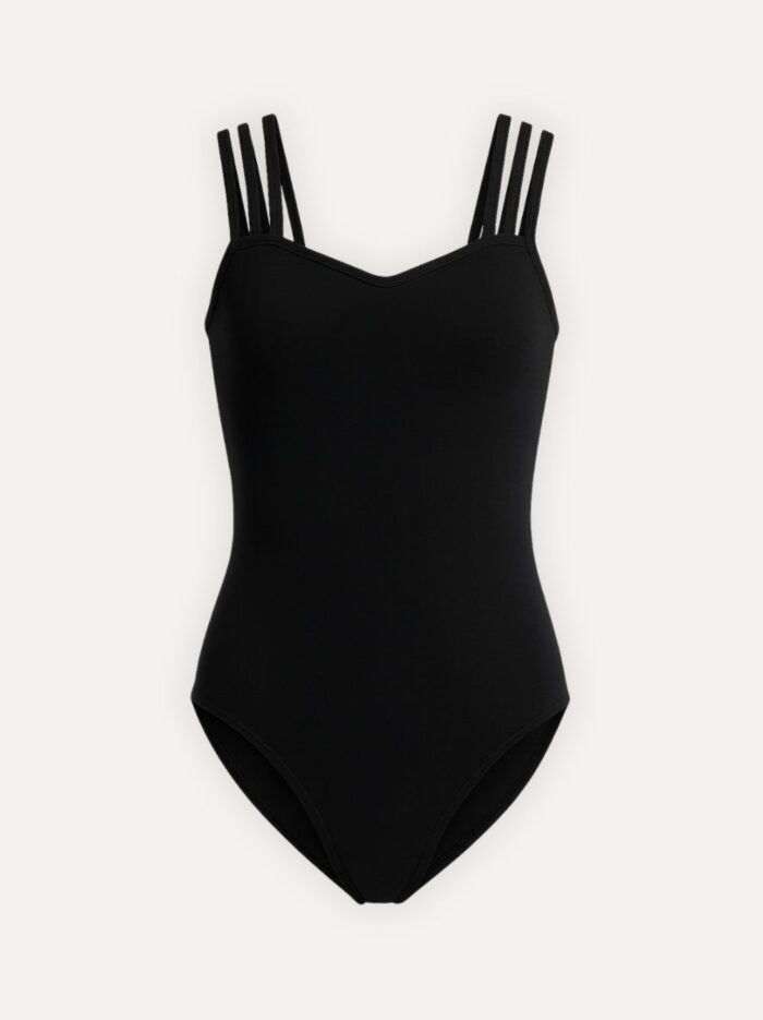expression balletpak dames zwart ghost mannequin voorkant