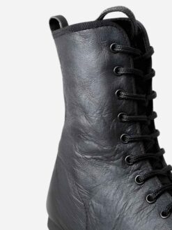 jazzlaarzen leer zwart close up