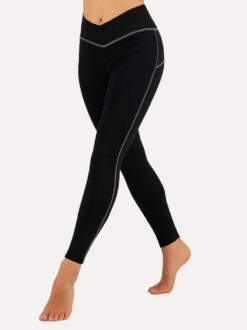 legging v-shape zwart-taupe voorkant