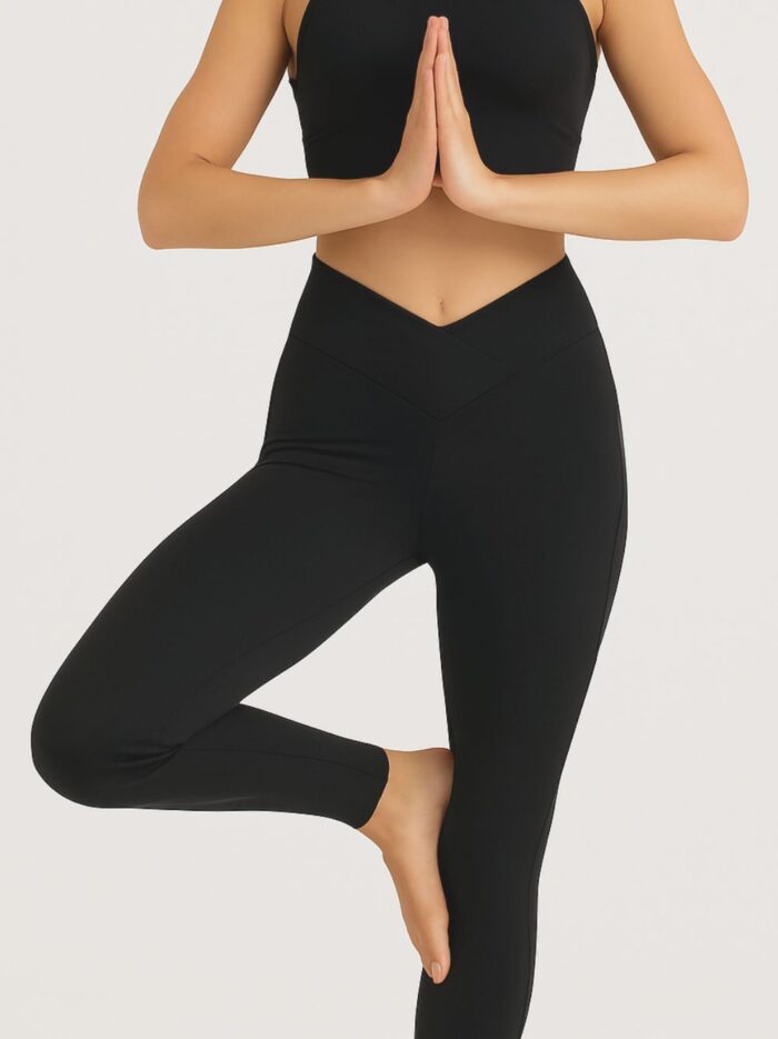 legging v-shape zwart voorkant