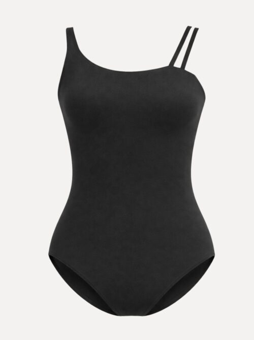 silhouette balletpakje voor dames in zwart voorzijde