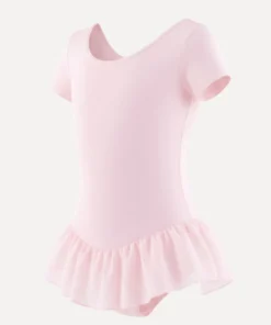 star balletpakje met korte mouw voor kinderen in roze zijaanzicht