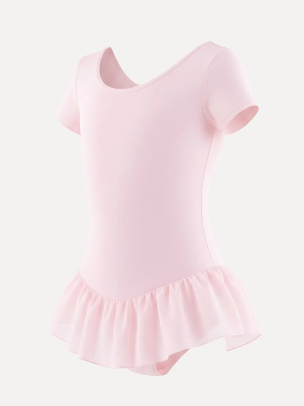 star balletpakje met korte mouw voor kinderen in roze zijaanzicht