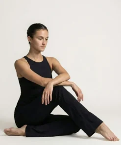 zwarte jazzbroek voor dans - fame - op zittend model